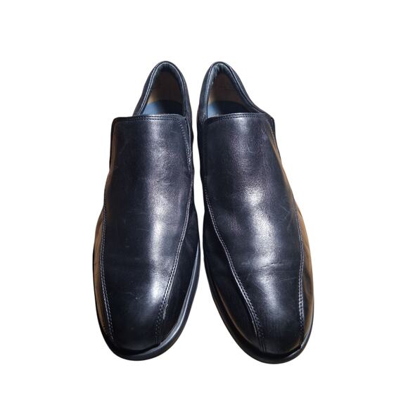 Clarks Plus Black Leather Mens size 11M Casual Career Church Slip-on Loafers - Picture 6 of 16